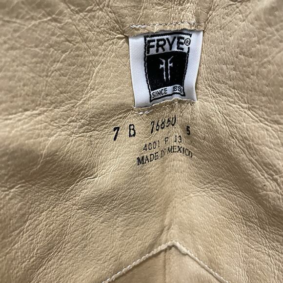 Frye Womens Phillip Riding Boots Size 7 Tall Cognac Soft Vintage Leather Harness - Picture 12 of 13